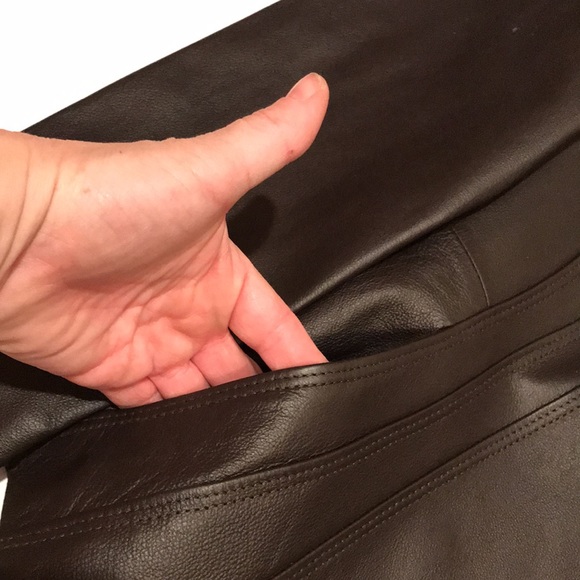 NWT EAST 5th Genuine leather coat jacket petite small PS Fontana brown nice! - Picture 13 of 14